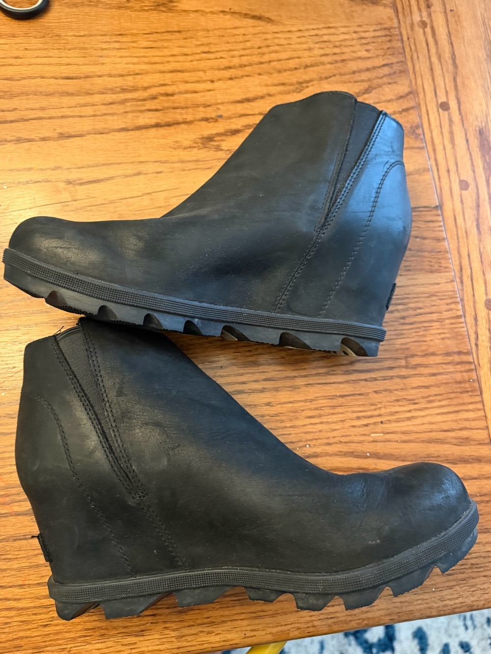 Sorel Black Wedge Ankle Boots
